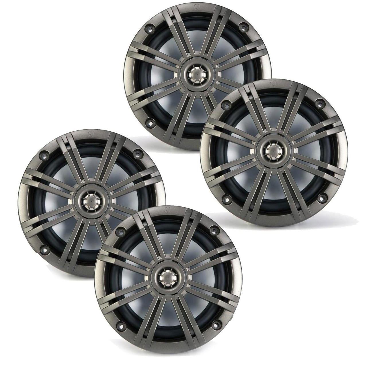 Kicker 6.5 Inch KM-Series Marine Speakers 41KM654CW bundle